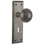 Nostalgic Warehouse Egg and Dart Solid Brass Single Dummy Door Knob with New York Rose and Keyhole Antique Pewter