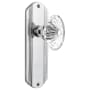 Nostalgic Warehouse Vintage Farmhouse Oval Fluted Crystal Flower Passage Door Knob Set with Art Deco Plate and 2-3/8" Backset Bright Chrome