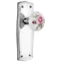 Nostalgic Warehouse Vintage Farmhouse Painted Rose Privacy Door Knob Set with Solid Brass Prairie Country Backplate and 2-3/8" Backset Bright Chrome