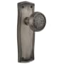 Nostalgic Warehouse Craftsman Solid Brass Privacy Door Knob Set with Prairie Rose and 2-3/8" Backset Antique Pewter
