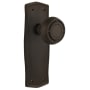 Nostalgic Warehouse Mission Solid Brass Passage Door Knob Set with Prairie Rose and 2-3/8" Backset Oil-Rubbed Bronze