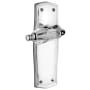 Nostalgic Warehouse Vintage Parlor Crystal Handle Privacy Lever Set with Solid Brass Prairie Backset and 2-3/8" Backset Bright Chrome