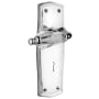 Nostalgic Warehouse Vintage Parlor Crystal Handle Privacy Lever Set with Solid Brass Prairie Backset, Keyhole and 2-3/8" Backset Bright Chrome