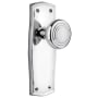 Nostalgic Warehouse Deco Solid Brass Passage Door Knob Set with Prairie Rose and 2-3/8" Backset Bright Chrome
