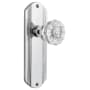 Nostalgic Warehouse Vintage Fluted Crystal Single Dummy Door Knob with Art Deco Plate Bright Chrome