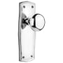 Nostalgic Warehouse New York Solid Brass Single Dummy Door Knob with Prairie Rose Bright Chrome