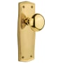 Nostalgic Warehouse New York Solid Brass Single Dummy Door Knob with Prairie Rose Polished Brass