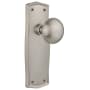 Nostalgic Warehouse New York Solid Brass Single Dummy Door Knob with Prairie Rose Satin Nickel