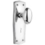 Nostalgic Warehouse Homestead Solid Brass Vintage Skeleton Key Retrofit Entry Handleset Trim with Prairie Rose, Keyhole and 2-1/4" Backset Bright Chrome