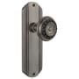 Nostalgic Warehouse Meadows Solid Brass Dummy Door Knob Set with Art Deco Back Plate Antique Pewter