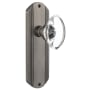 Nostalgic Warehouse Vintage Oval Egg Smooth Crystal Dummy Door Knob Set with Art Deco Plate Antique Pewter