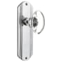 Nostalgic Warehouse Vintage Oval Egg Smooth Crystal Dummy Door Knob Set with Art Deco Plate Bright Chrome