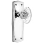Nostalgic Warehouse Vintage Fluted Crystal Flower Single Dummy Door Knob with Solid Brass Prairie Backplate Bright Chrome