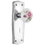 Nostalgic Warehouse Vintage Farmhouse Painted Rose Dummy Door Knob Set with Solid Brass Prairie Country Backplate and Keyhole Bright Chrome