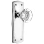 Nostalgic Warehouse Round Clear Crystal Solid Brass Dummy Door Knob Set with Prairie Rose Bright Chrome