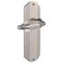 Nostalgic Warehouse Vintage Restoration Parlor Crystal Handle Single Dummy Lever with Art Deco Plate Satin Nickel