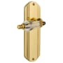 Nostalgic Warehouse Vintage Restoration Parlor Crystal Handle Single Dummy Lever with Art Deco Plate Unlacquered Brass