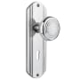 Nostalgic Warehouse Vintage Art Deco Solid Brass Vintage Skeleton Key Retrofit Entry Handleset Trim with Keyhole and 2-1/4" Backset Bright Chrome