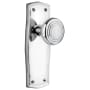 Nostalgic Warehouse Deco Solid Brass Single Dummy Door Knob with Prairie Rose Bright Chrome