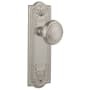 Nostalgic Warehouse Vintage Art Deco Solid Brass Dummy Door Knob Set with Meadows Rose Satin Nickel