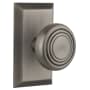 Nostalgic Warehouse Deco Solid Brass Dummy Door Knob Set with Studio Rose Antique Pewter