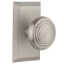 Nostalgic Warehouse Deco Solid Brass Dummy Door Knob Set with Studio Rose Satin Nickel
