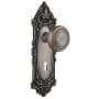 Nostalgic Warehouse Deco Solid Brass Passage Door Knob Set with Victorian Rose, Keyhole and 2-3/8" Backset Antique Pewter