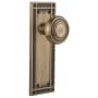 Nostalgic Warehouse Art Deco Solid Brass Dummy Door Knob Set with Mission Rose Antique Brass