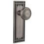 Nostalgic Warehouse Art Deco Solid Brass Dummy Door Knob Set with Mission Rose Antique Pewter