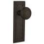 Nostalgic Warehouse Art Deco Solid Brass Dummy Door Knob Set with Mission Rose Oil-Rubbed Bronze