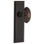 Nostalgic Warehouse Victorian Solid Brass Privacy Door Knob Set with New York Rose and 2-3/8" Backset Timeless Bronze