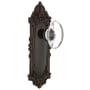 Nostalgic Warehouse Oval Clear Crystal Solid Brass Passage Door Knob Set with Victorian Rose and 2-3/8" Backset Timeless Bronze