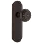 Nostalgic Warehouse Meadows Solid Brass Dummy Door Knob Set with Art Deco Back Plate Timeless Bronze