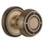 Nostalgic Warehouse Vintage Mission Solid Brass Passage Door Knob Set with Classic Rose Plate and 2-3/4" Backset Antique Brass