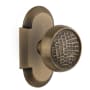 Nostalgic Warehouse Vintage Craftsman Passage Door Knob Set with Solid Brass Cottage Style Plate and 2-3/4" Backset Antique Brass