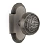 Nostalgic Warehouse Vintage Craftsman Passage Door Knob Set with Solid Brass Cottage Style Plate and 2-3/4" Backset Antique Pewter