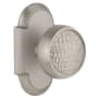 Nostalgic Warehouse Vintage Craftsman Passage Door Knob Set with Solid Brass Cottage Style Plate and 2-3/4" Backset Satin Nickel