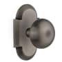 Nostalgic Warehouse New York Solid Brass Passage Door Knob Set with Cottage Rose and 2-3/4" Backset Antique Pewter