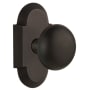 Nostalgic Warehouse New York Solid Brass Passage Door Knob Set with Cottage Rose and 2-3/4" Backset Oil-Rubbed Bronze