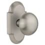 Nostalgic Warehouse New York Solid Brass Passage Door Knob Set with Cottage Rose and 2-3/4" Backset Satin Nickel