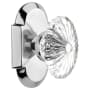 Nostalgic Warehouse Vintage Farmhouse Oval Fluted Crystal Flower Passage Door Knob Set with Solid Brass Cottage Style Plate and 2-3/4" Backset Bright Chrome
