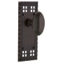 Nostalgic Warehouse Farmhouse Homestead Solid Brass Passage Door Knob Set with Long Craftsman Plate and 2-3/4" Backset Timeless Bronze