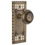 Nostalgic Warehouse Vintage Meadows Solid Brass Passage Door Knob Set with Long Craftsman Plate and 2-3/4" Backset Antique Brass