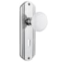 Nostalgic Warehouse Vintage White Porcelain Passage Door Knob Set with Brass Art Deco Plate and 2-3/4" Backset Bright Chrome