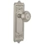 Nostalgic Warehouse Meadows Vintage Victorian Solid Brass Passage Door Knob Set with Egg and Dart Rose and 2-3/4" Backset Satin Nickel