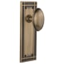 Nostalgic Warehouse Homestead Solid Brass Passage Door Knob Set with Mission Rose and 2-3/4" Backset Antique Brass