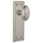 Nostalgic Warehouse Homestead Solid Brass Passage Door Knob Set with Mission Rose and 2-3/4" Backset Satin Nickel