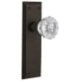 Nostalgic Warehouse Crystal Solid Brass Passage Door Knob Set with New York Rose and 2-3/4" Backset Oil-Rubbed Bronze