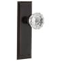 Nostalgic Warehouse Crystal Solid Brass Passage Door Knob Set with New York Rose and 2-3/4" Backset Timeless Bronze