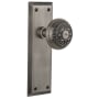Nostalgic Warehouse Egg and Dart Solid Brass Passage Door Knob Set with New York Rose and 2-3/4" Backset Antique Pewter